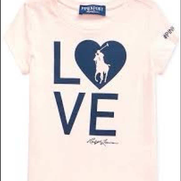 NWT Pink Pony LOVE Polo Lauren Breast Cancer T-shirt Girls XL Women Medium - Picture 5 of 12